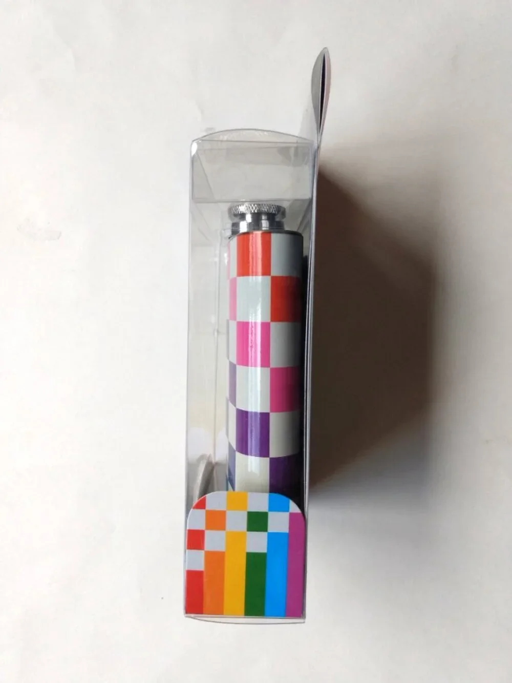 Checkered Rainbow Pride Pocket Flask 6 oz. Stainless Steel True Zoo NIP New